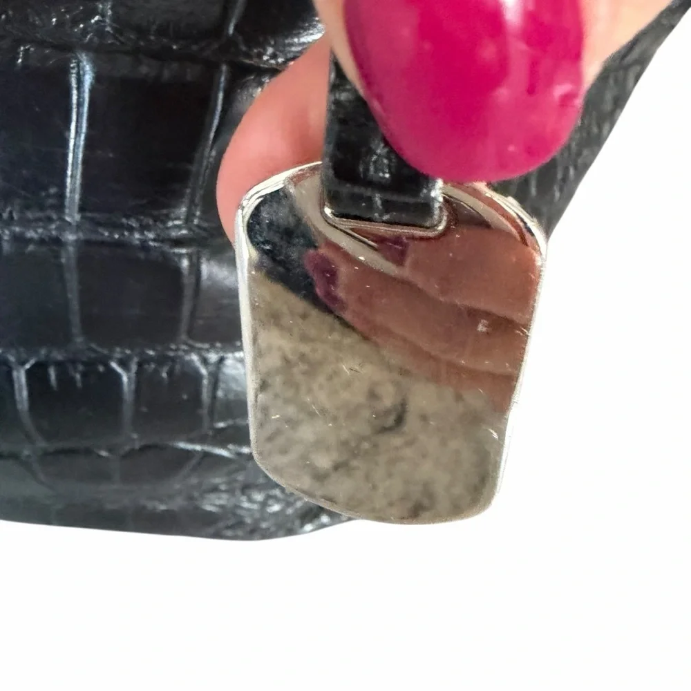 Furla black crocodile